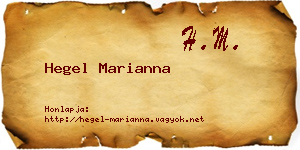 Hegel Marianna névjegykártya